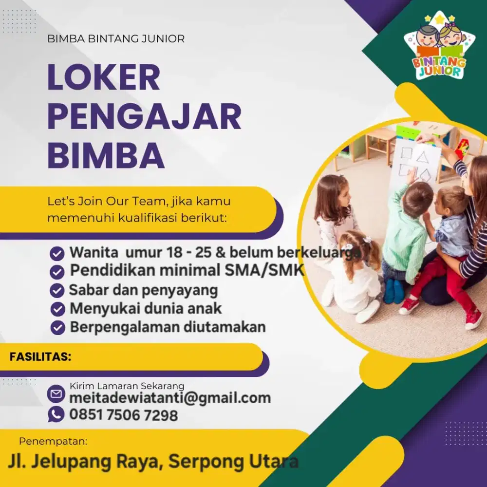 Lowongan Guru Bimba serpong utara