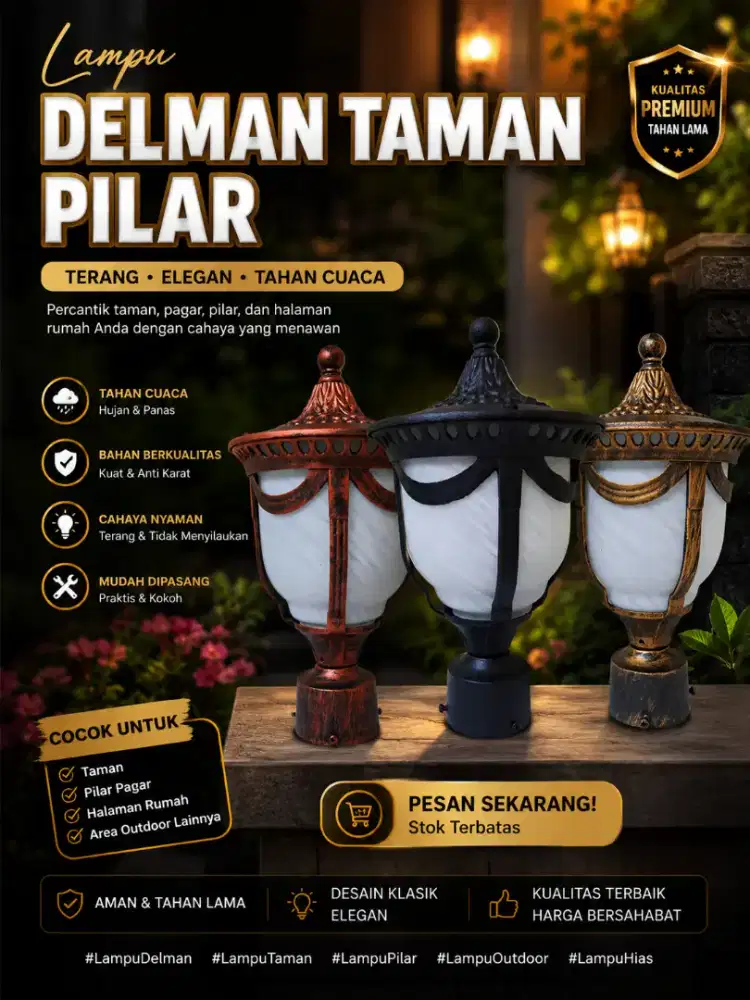 Lampu delman taman pilar