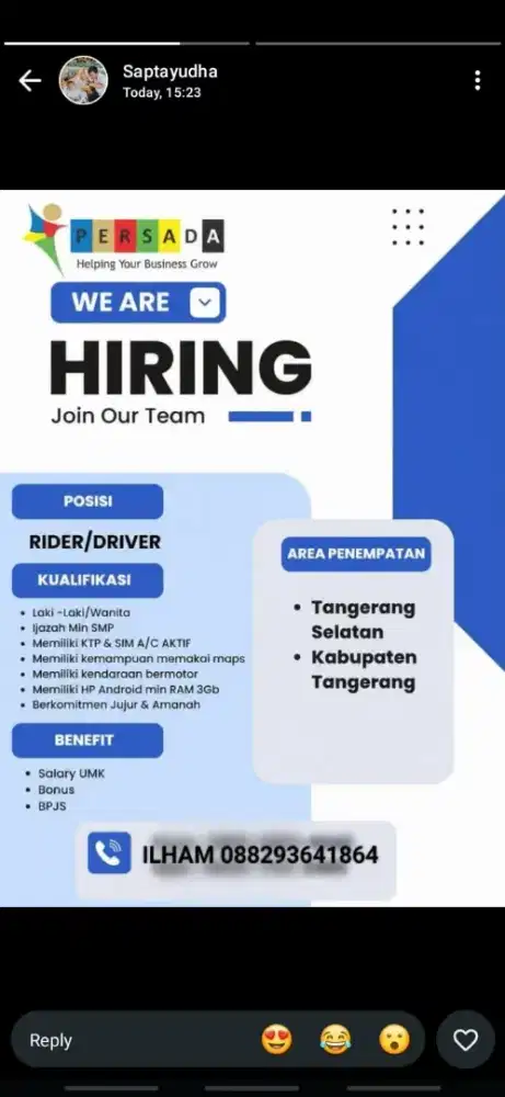 Di butuhkan Driver Mitra