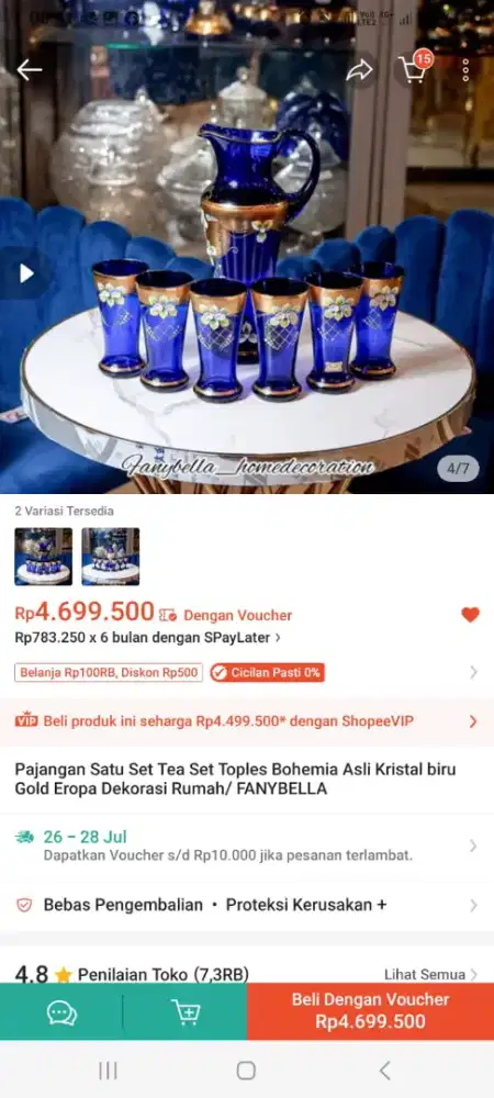 Gelas set kristal