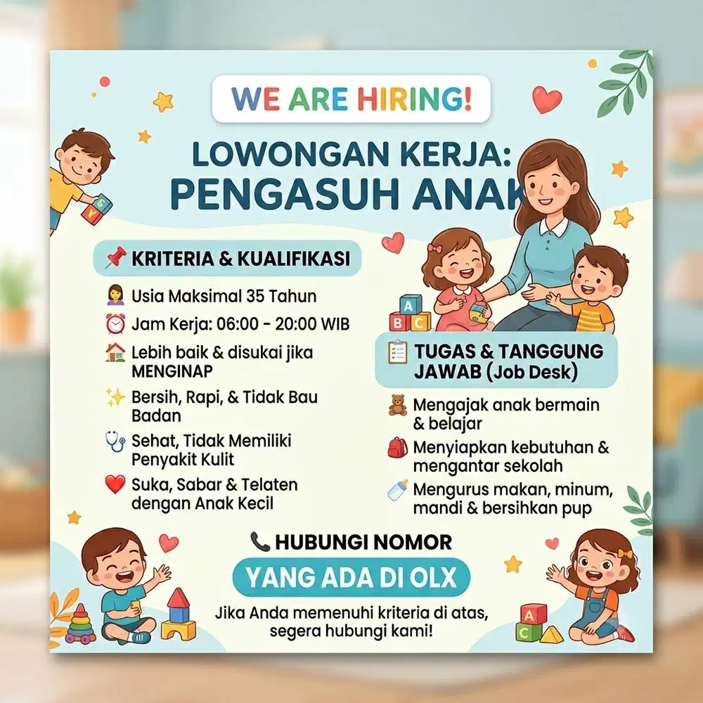 lowongan kerja pengasuh anak