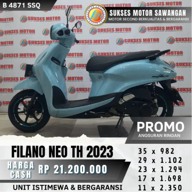 ISTIMEWA YAMAHA FILANO NEO TH 2023 BIRU MULUS BISA KREDIT BERGARANSI