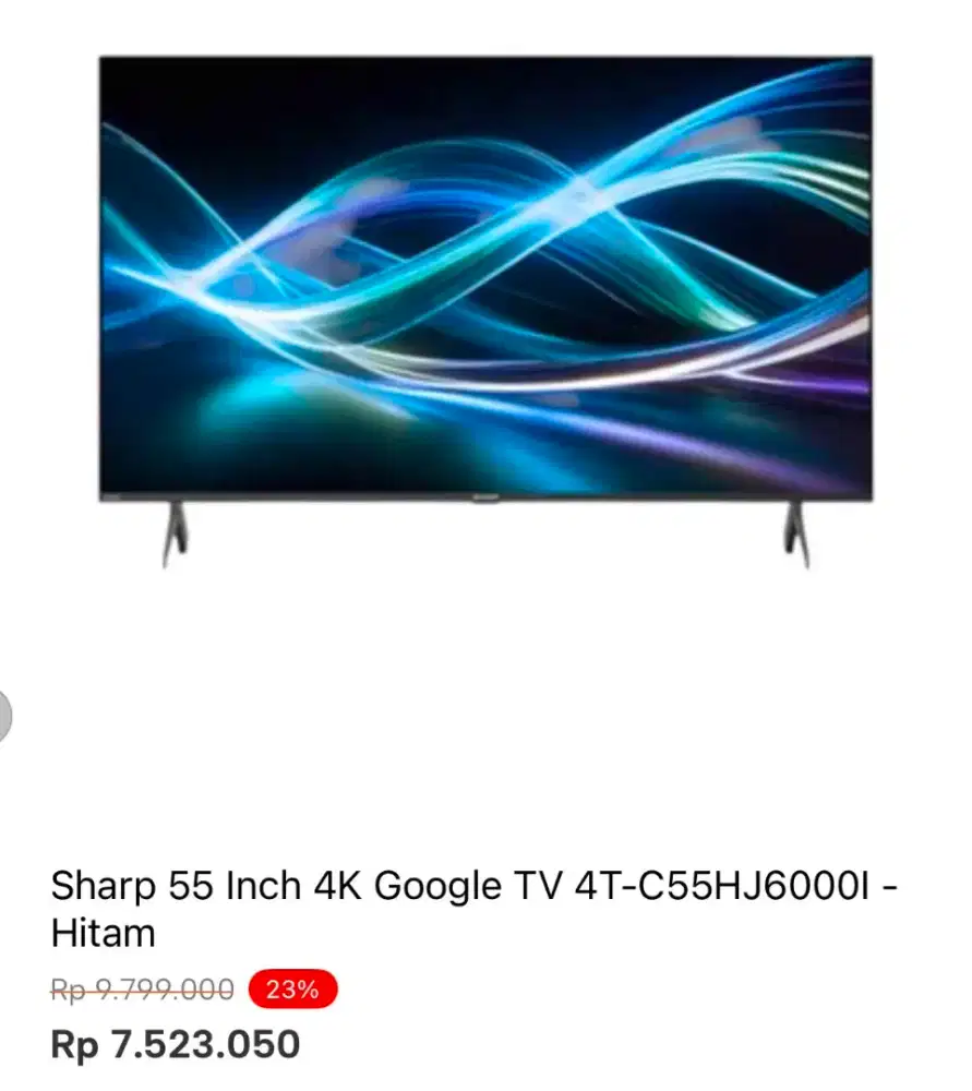 SHARP 55 INCH 4K GOOGLE TV 4T-C55HJ6000I