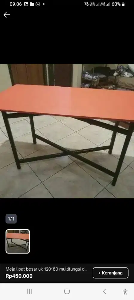 meja lipat besar uk 120×80