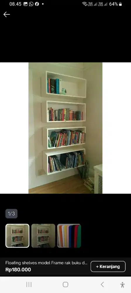 floating shelves framw rak buku