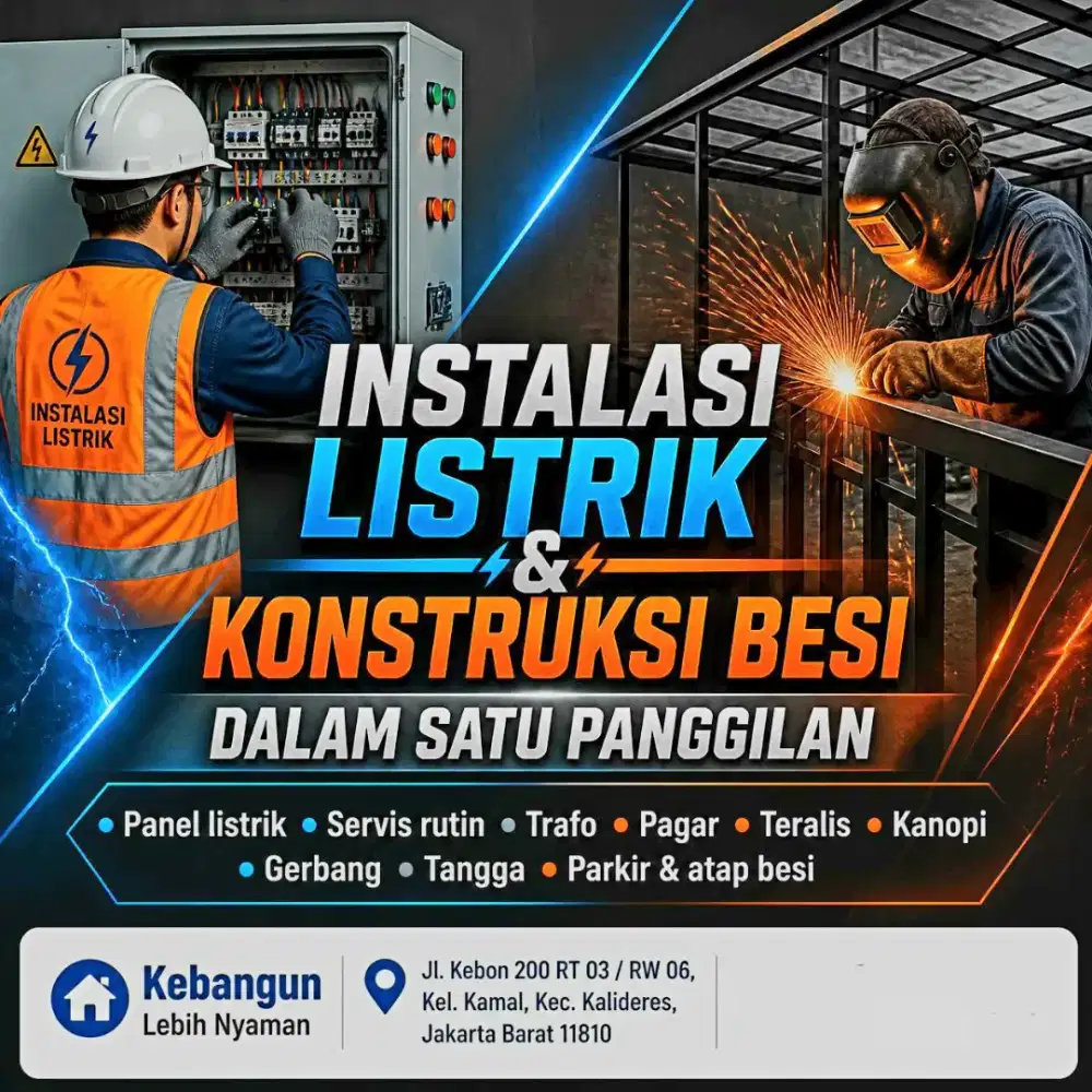 Kebangun lebih nyaman , buat panel lisrtik,kanopi,pagar dll