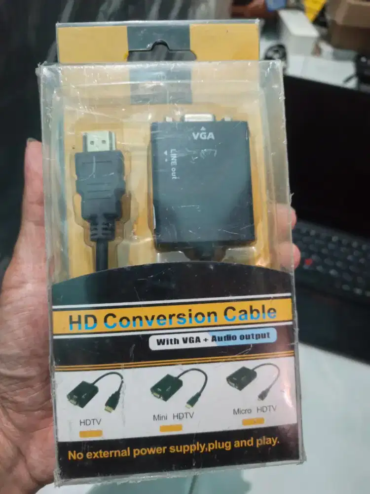 Kabel Sambungan Converter HDMI to VGA Laptop Komputer Handphone