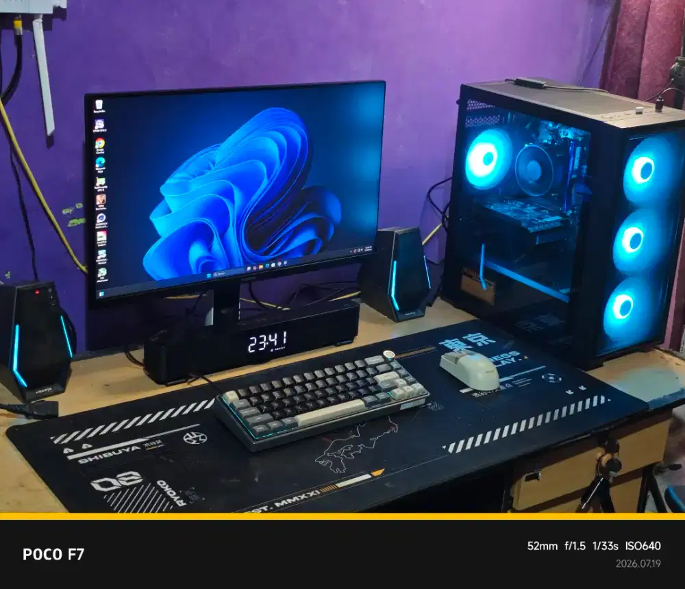 Pc gaming core i7 ram 16gb vga 4gb monitor 200hz siap streaming