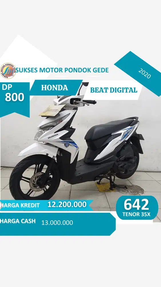 HONDA BEAT ECO/CBS TAHUN 2020 HARGA DP MULAI 800 RIBUAN AJAH NIH