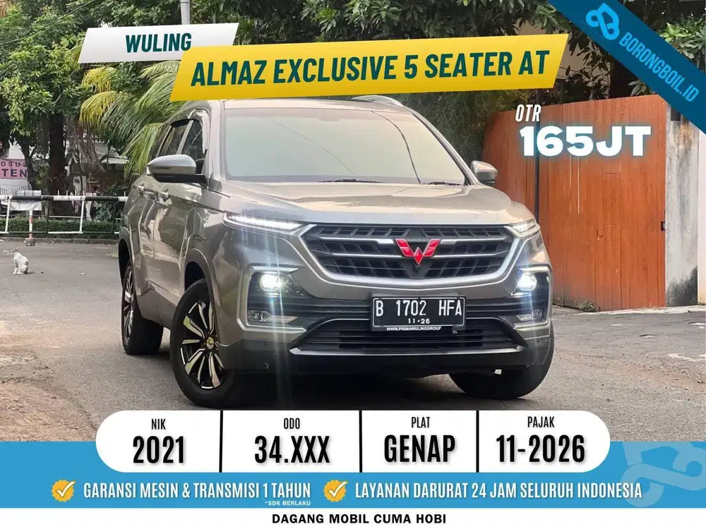 LOW KM 30rb WULING ALMAZ EXCLUSIVE SUNROOF PANORAMIC 2021 ABU FULLSET