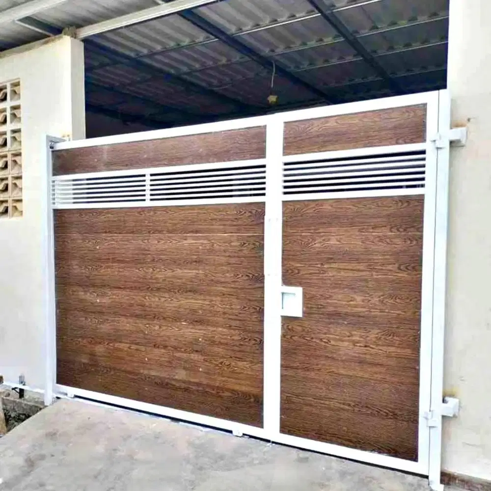 Pagar geser model woodplank terbaru