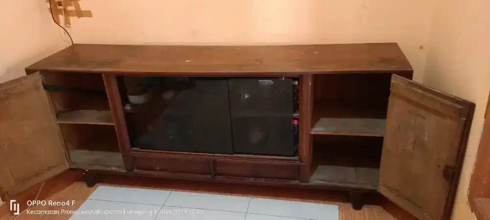 Dijual Buvet TV Minimalis Kayu Jati Asli Mulus