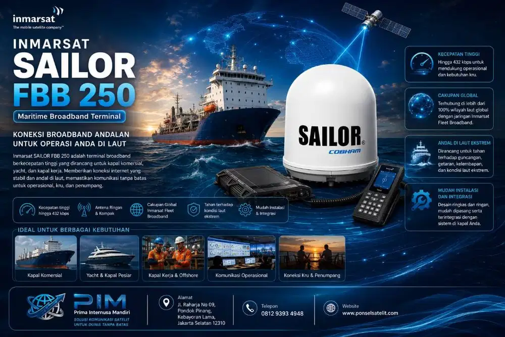 Modem Satelit BroadBand Inmarsat Sailor FBB 250