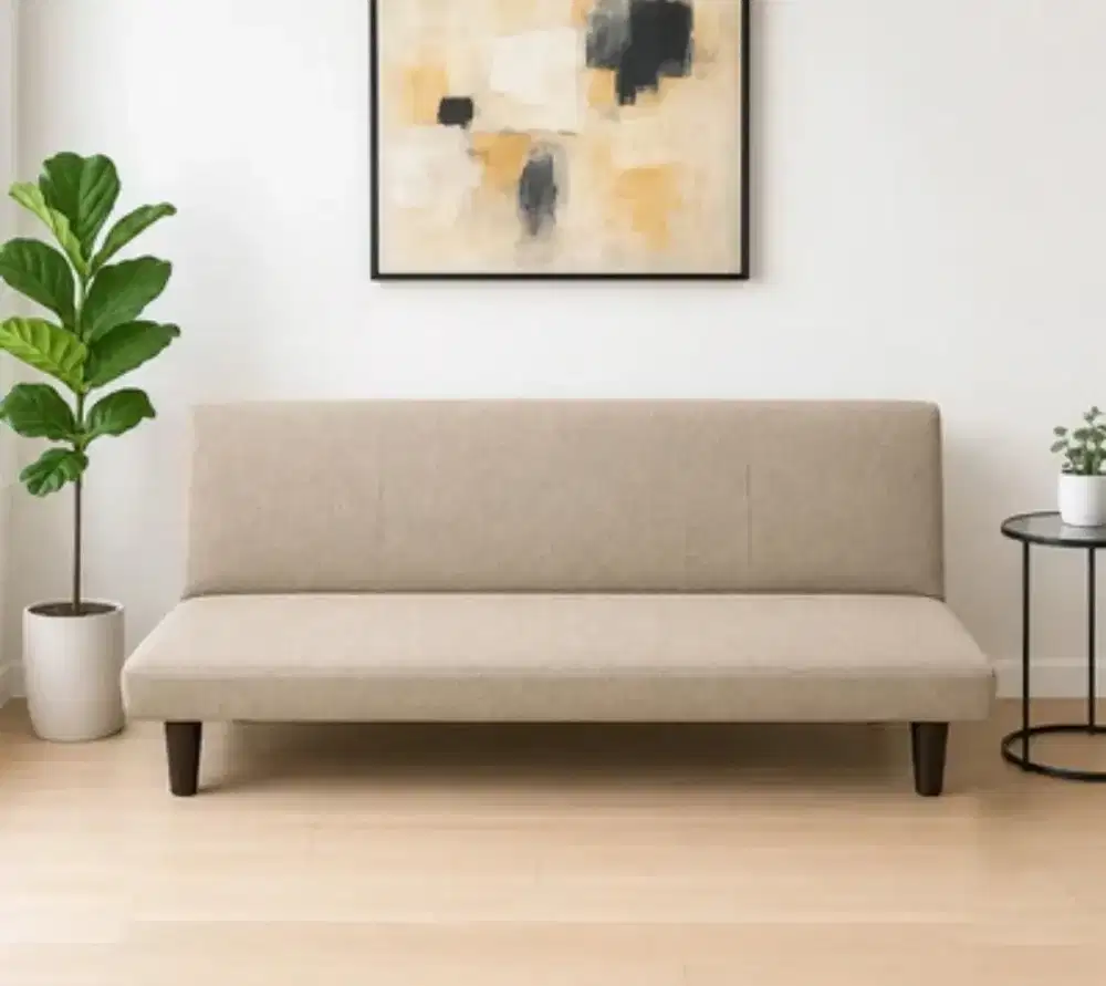 Jual sofa bed panjang 160cm oat brown