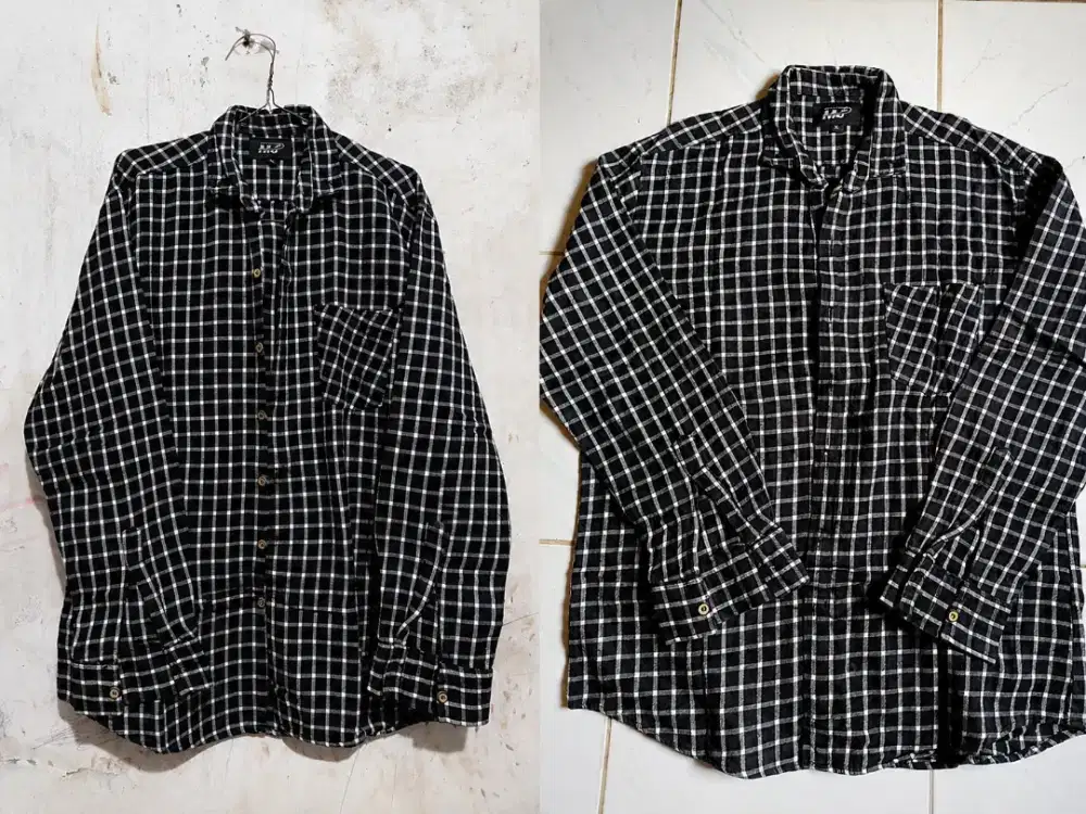 Kemeja Flanel Kotak Hitam Putih