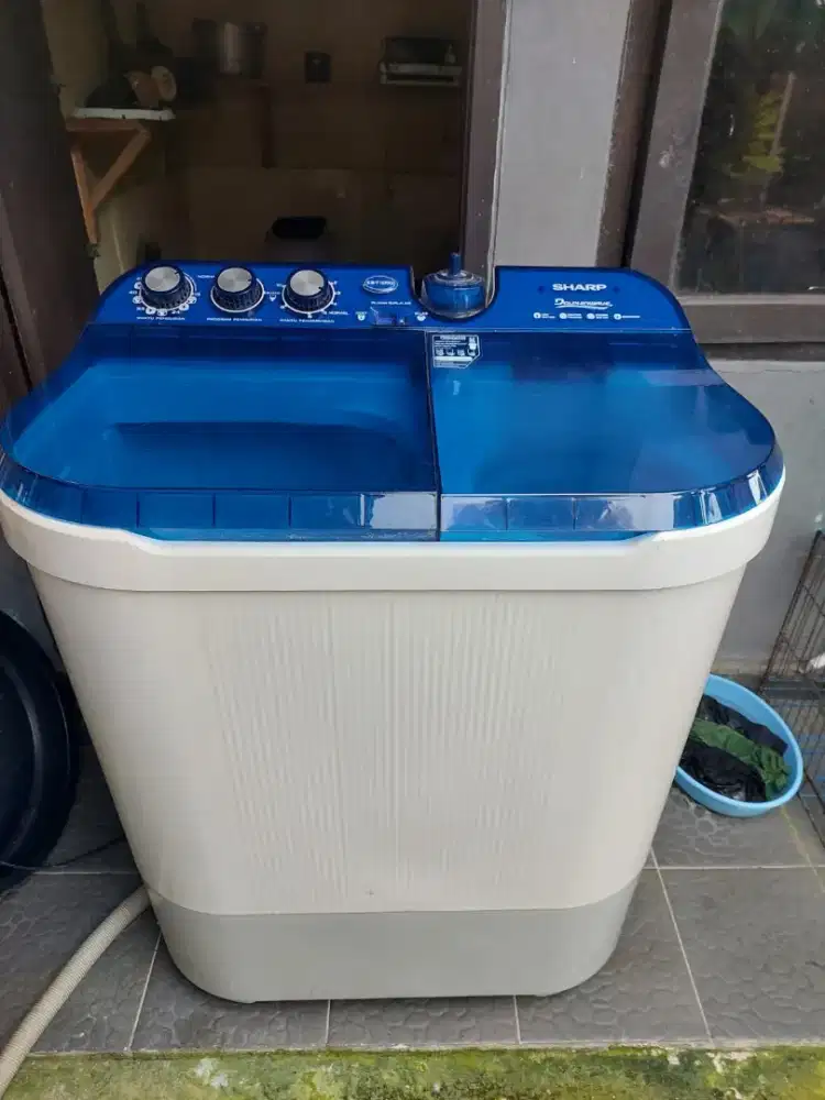 MESIN CUCI SHARP DOLPHINWAVE 2 TABUNG 10KG (minus pengering rusak)