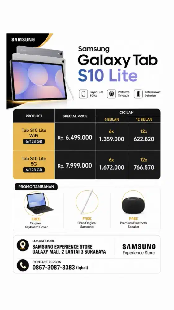 Samsung Galaxy Tab S10 Lite Bisa Cicilan Banyak Bonus