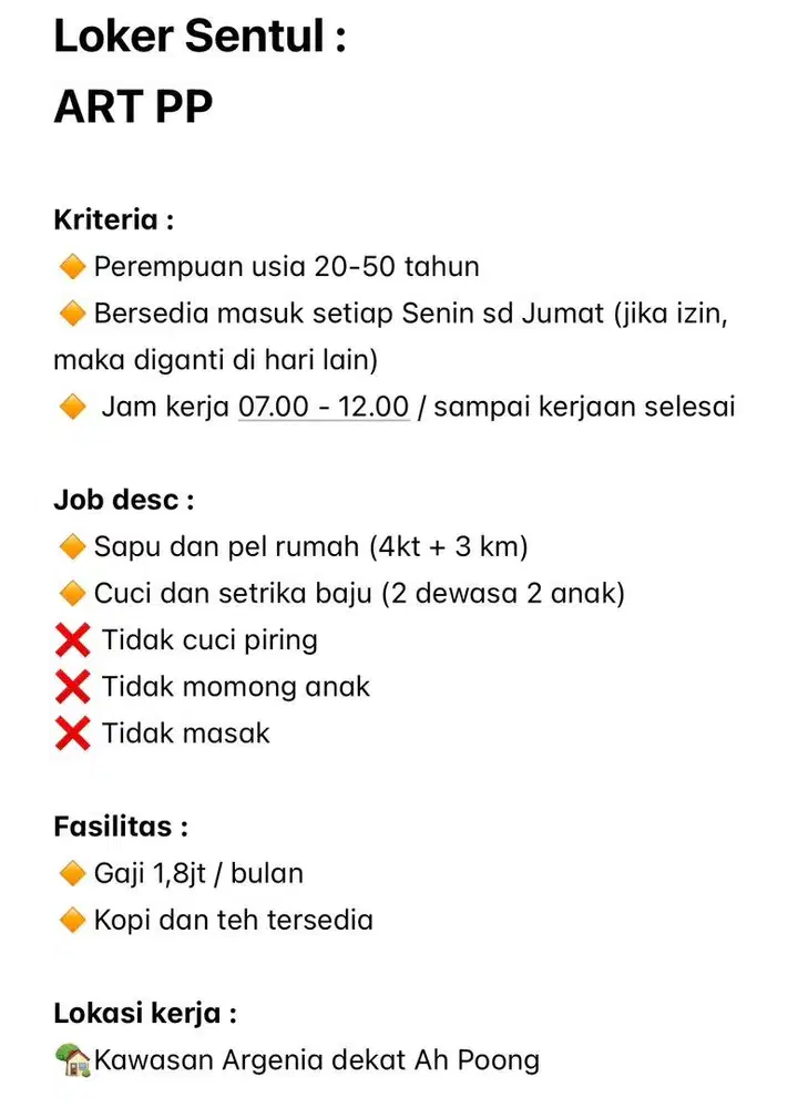 LOKER SENTUL : ART PP