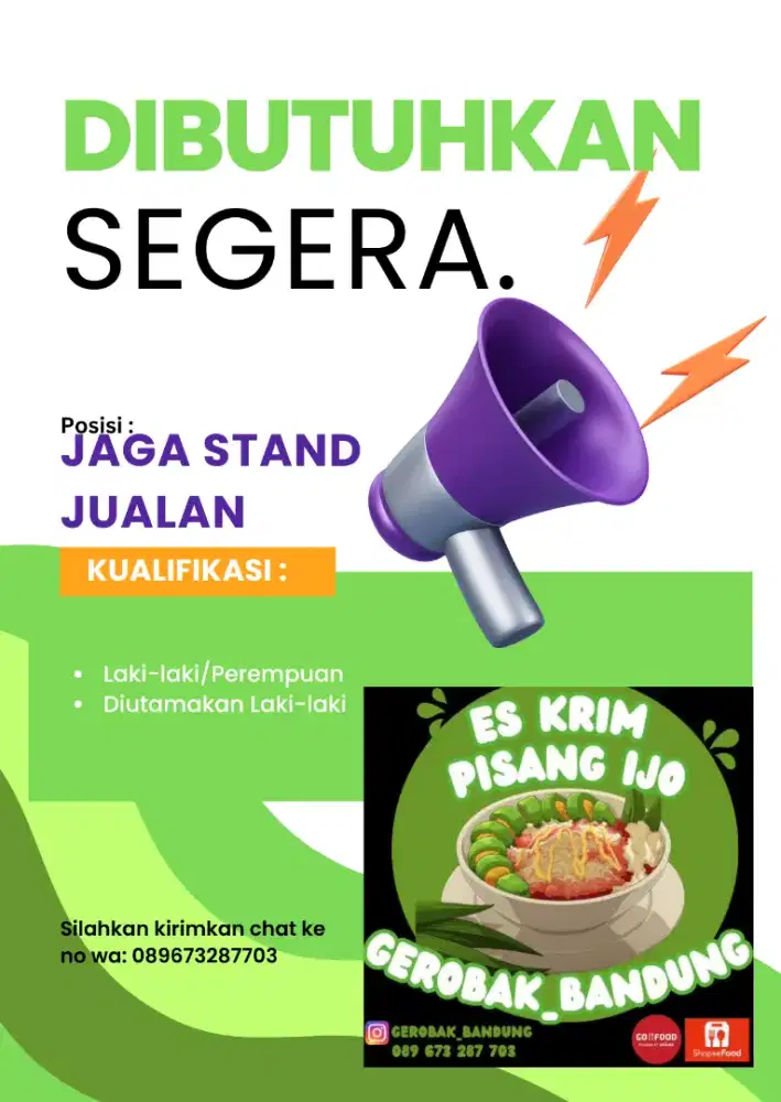 Lowongan kerja jaga both pisang ijo