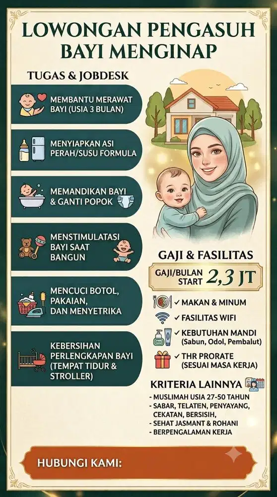 Lowongan Pengasuh Bayi Menginap