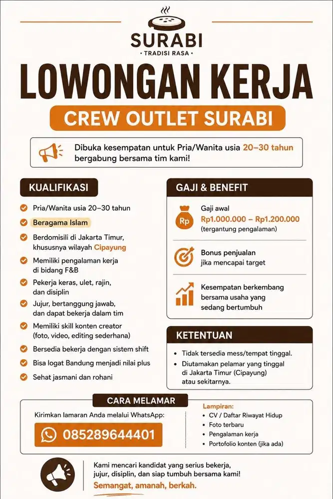 Lowongan Crew Surabi