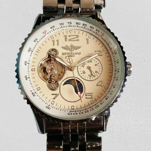 Breitling Kombinasi Putar-Otomatis Lancar Akurat 24H Bodi Mulus