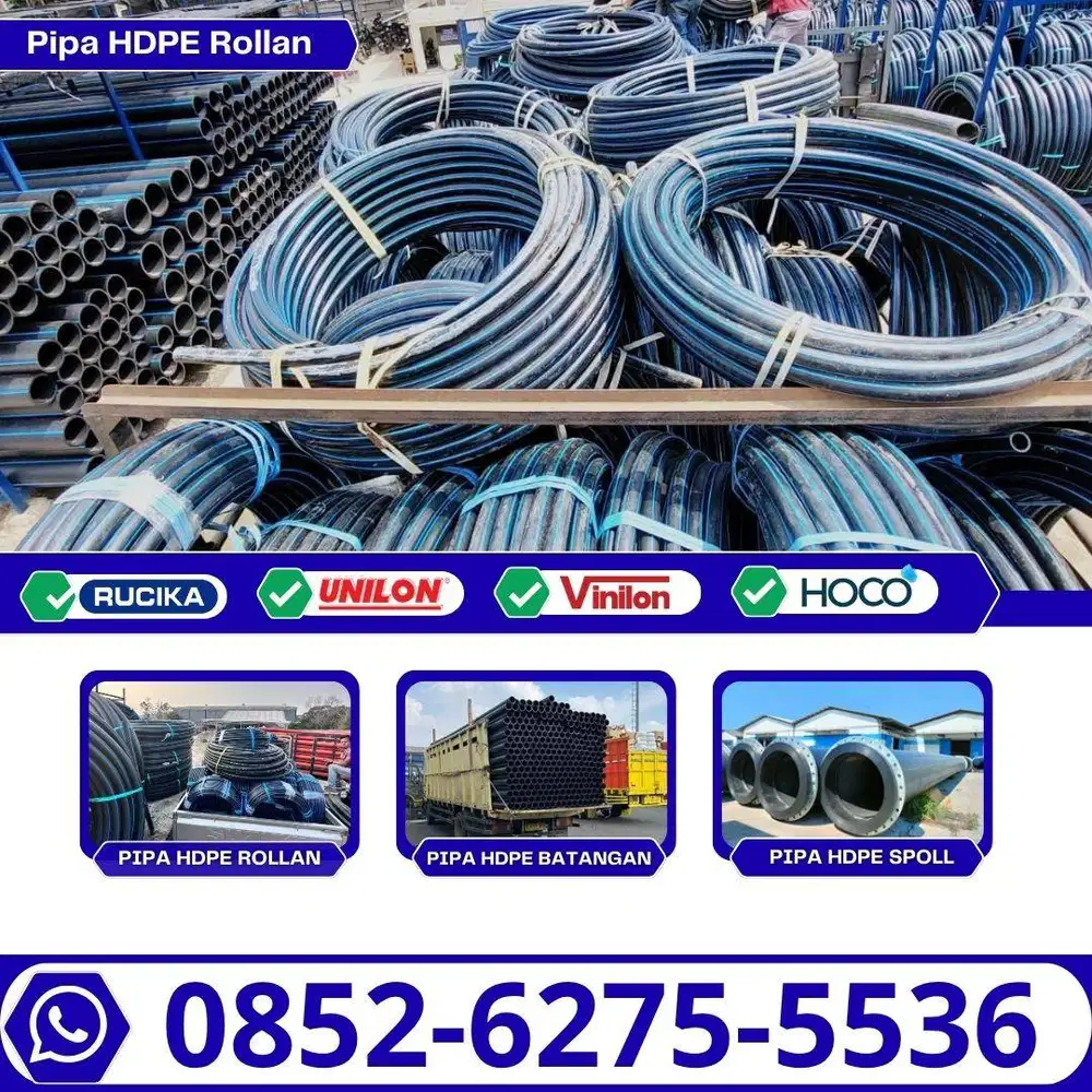 Pipa Hdpe Ukuran 1/2 Inch 20mm Rucika Pipa Hdpe Rollan 100Meter