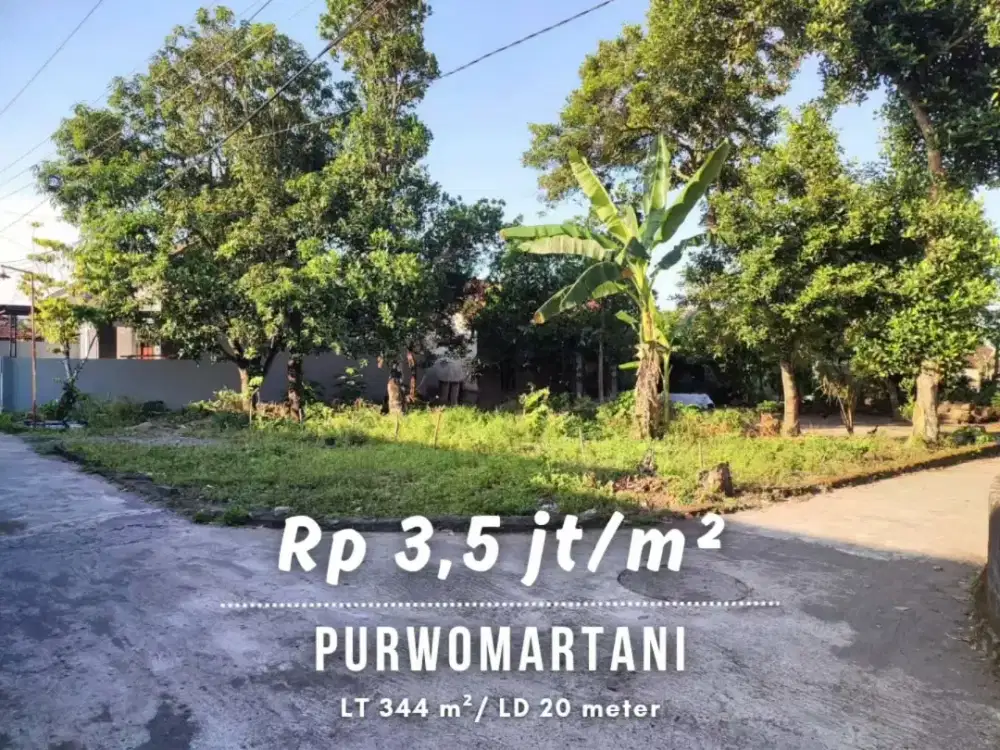 Dijual Tanah Hook Strategis di Purwomartani