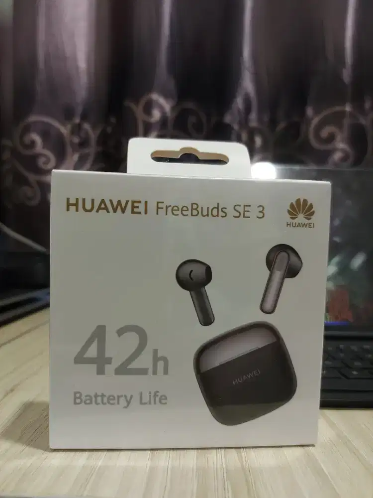 Huawei FreeBuds SE 3 Black Original - Baterai Awet 42 Jam Mulus