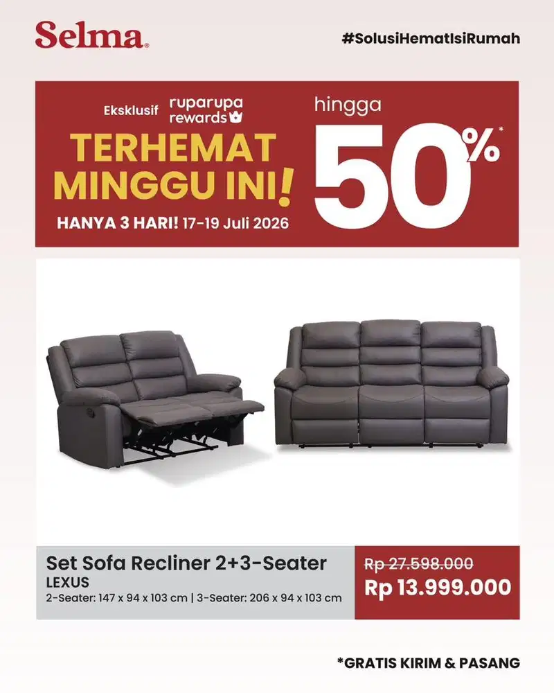 Sofa recliner by selma