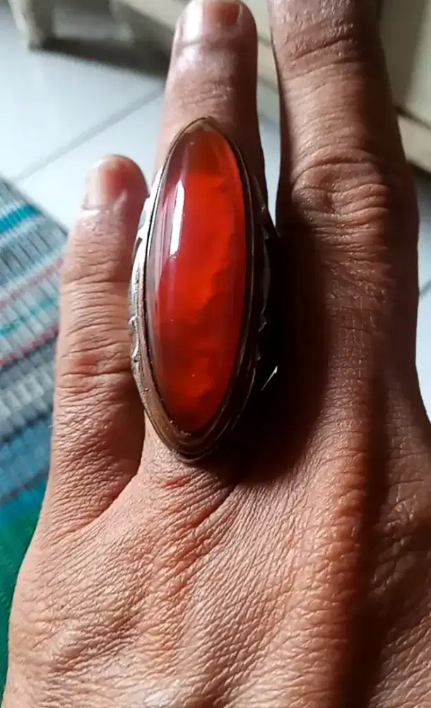 Batu cincin akik pandan merah rudal
