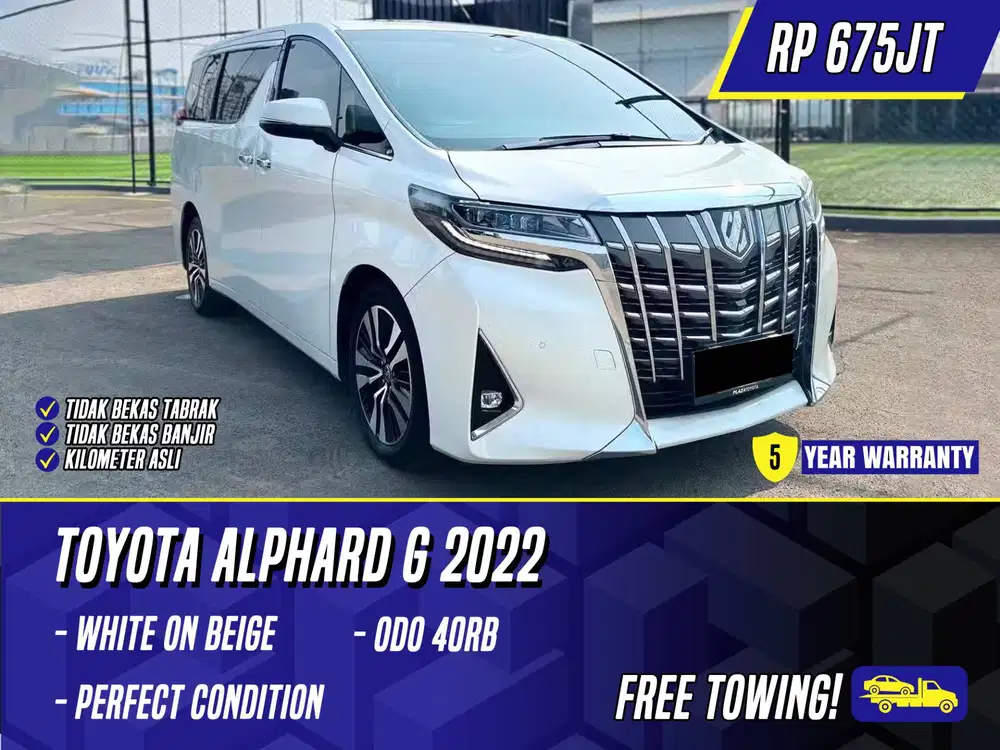 Toyota Alphard G 2022 White on Beige Putih