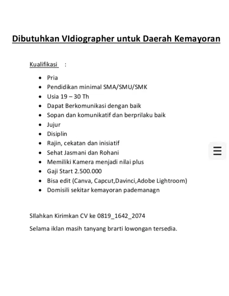 Vidiographer untuk konten
