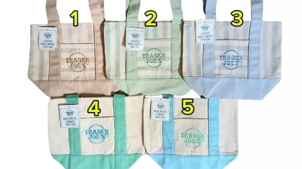 Totebag Trader joe's mini striped & pastel
Authentic US