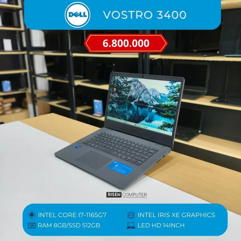 DELL VOSTRO 3400 INTEL I7-1165G7 RAM 8GB SSD 512GB HD 14inch Second