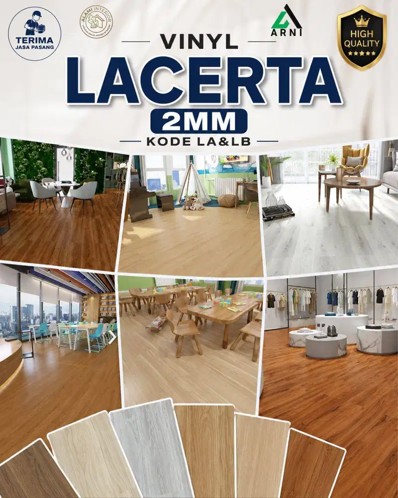 Lacerta Premium Vinyl Flooring 2mm – Kode LA & LB /Anti Rayap