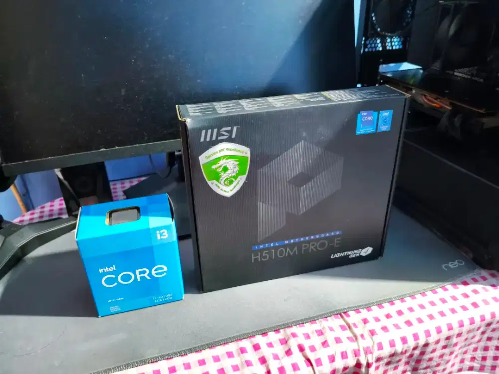 Motherboard MSI H510M-Pro E + Intel I3 10105F fullset !!!