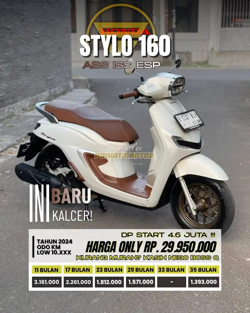 CREDIT DP MULAI 4.6 JUTAA STYLO 160 ABS ISS ESP 2024 !!!