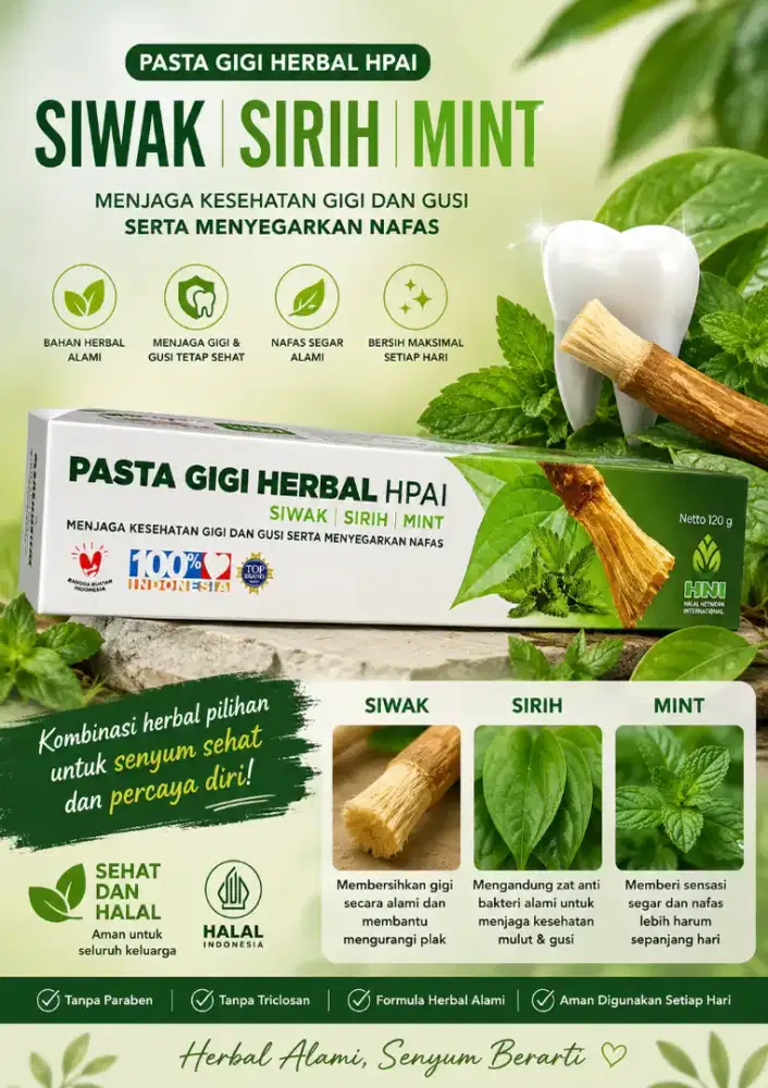 PASTA GIGI HERBAL HPAI ORIGINAL 120g