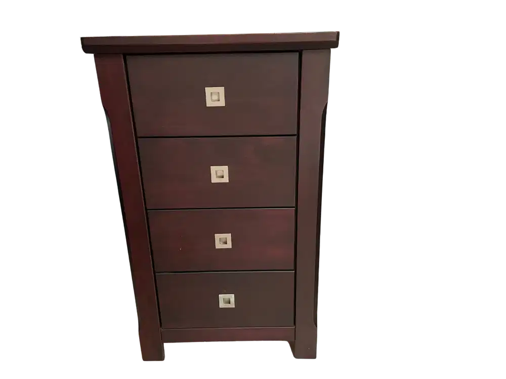 1 set Laci/Cabinet Kayu 4 Susun Coklat Gelap