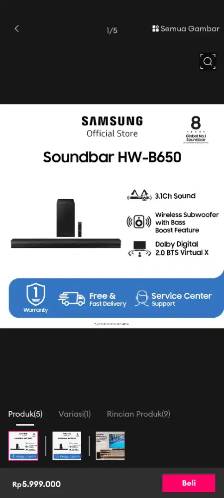 Samsung soundbar B650