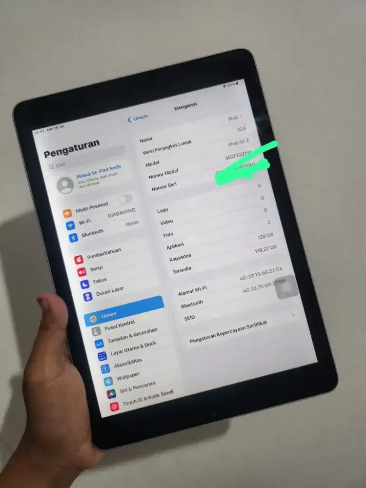 Ipad air 2 wifi only 128GB