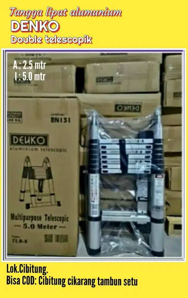 Tangga lipat alm TELESCOPIK 5.0 Mtr