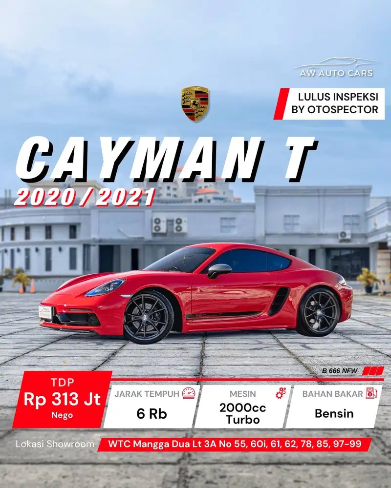 Porsche Cayman T 2.0 PDK 2021 NIK 2020 718 S 2.5 GT4 GT4RS boxster