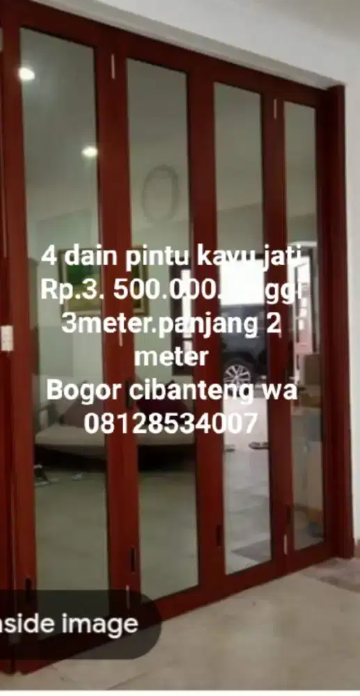 4 daun pintu bekas kayu jati akan di melamin
