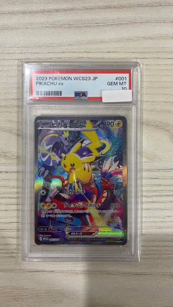 Pokemon Pikachu ex WCS23 #001 SLAB PSA 10 - ORI JEPANG