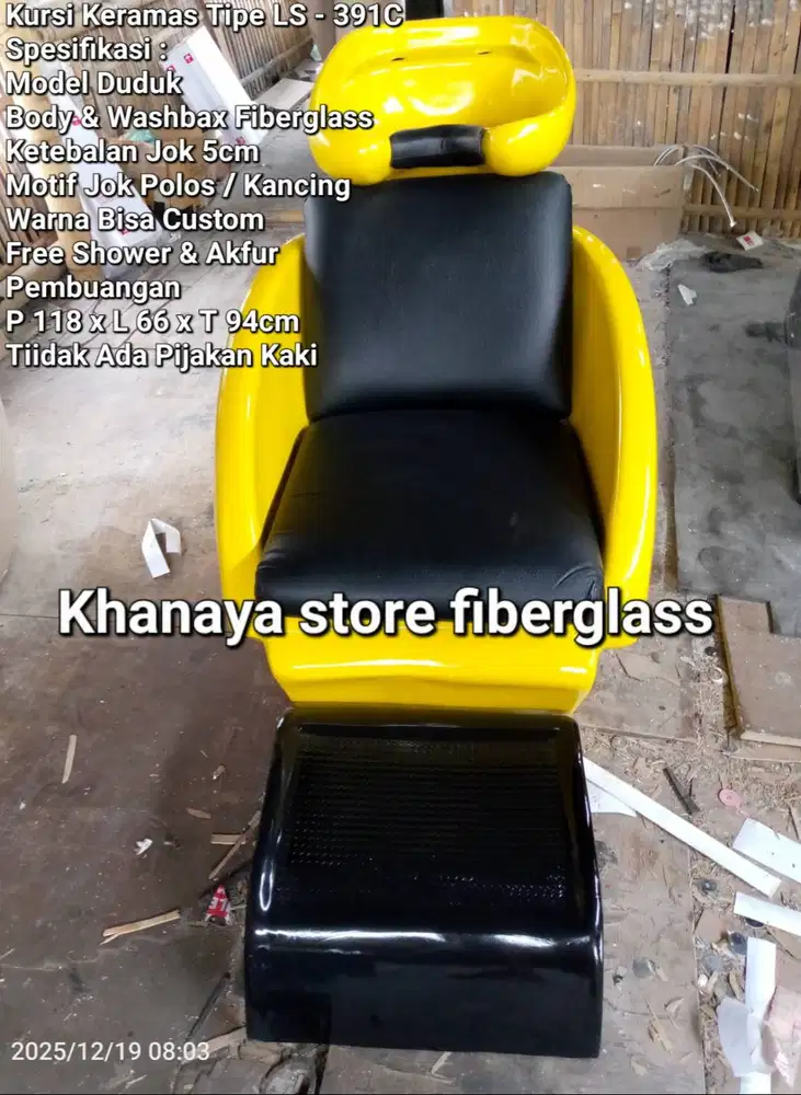 Kursi keramas Duduk warna kuning/Tempat salon keramas/Bak cuci rambut