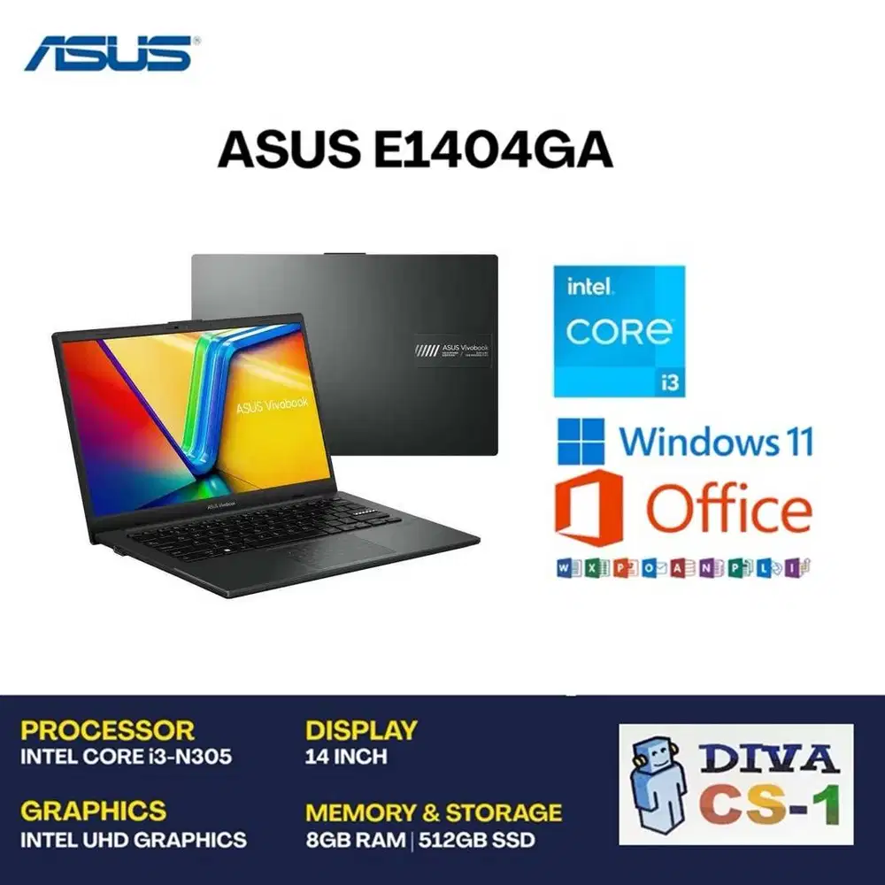 Asus E1404GA Intel Core i3-N305 Ram 8Gb SSD 512Gb Windows 11 OHS 2024