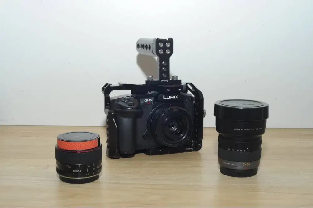 Panasonic Lumix GH5S + Lumix 7-14mm + 20mm f1.7 + Meike Fisheye f2.0
