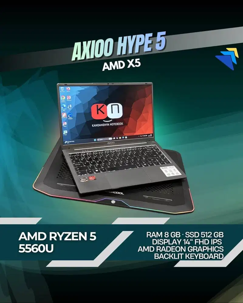 Axioo Hype 5 AMD X5 Ryzen 5 5560U RAM 8GB 512GB Layar 14inch
